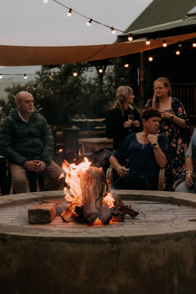 Boma fire pit evening corporate event The Stone Cellar